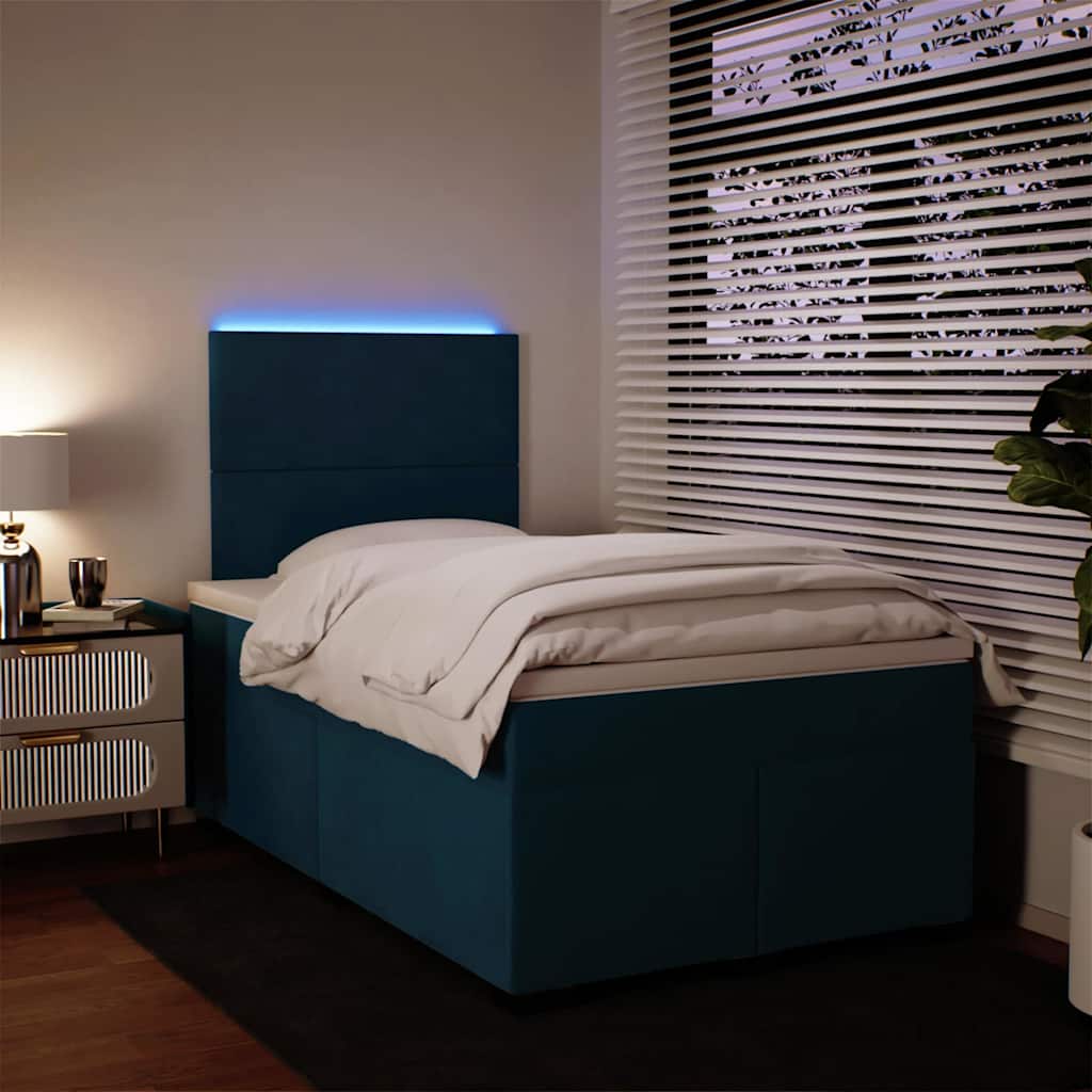 Giroletto a Molle con Materasso Blu 120x200 cm in Velluto | homemem39