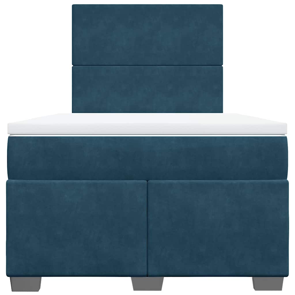 Giroletto a Molle con Materasso Blu 120x200 cm in Velluto