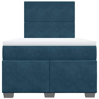 Giroletto a Molle con Materasso Blu 120x200 cm in Velluto