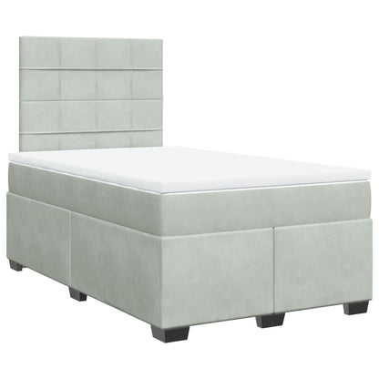 Giroletto a Molle con Materasso Grigio Chiaro 120x200cm Velluto | homemem39