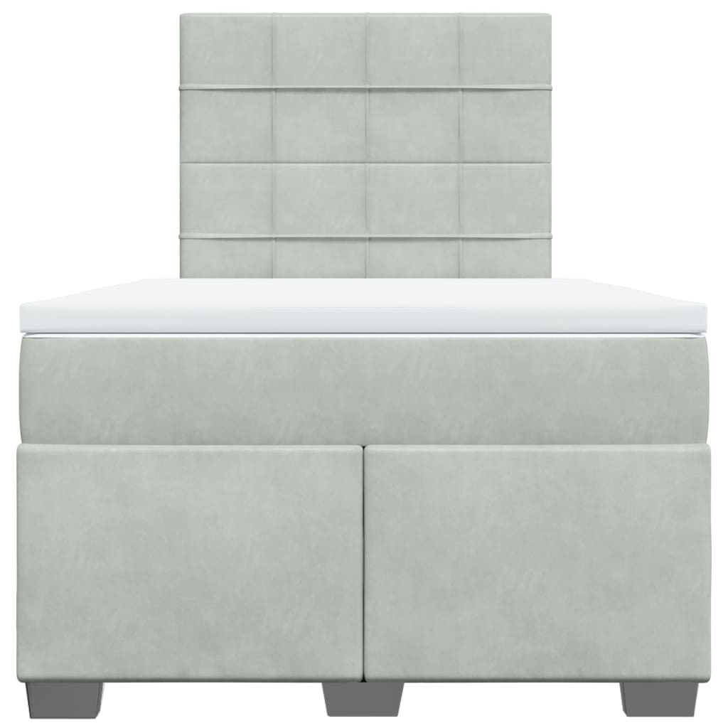 Giroletto a Molle con Materasso Grigio Chiaro 120x200cm Velluto | homemem39