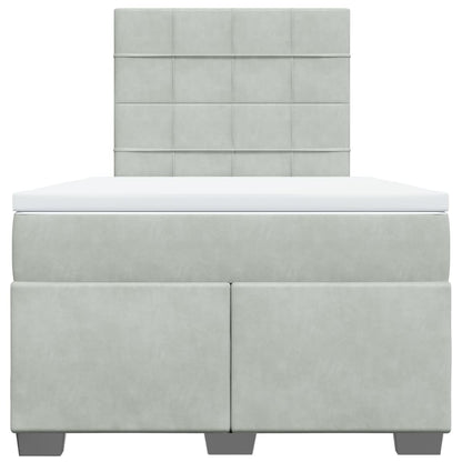 Giroletto a Molle con Materasso Grigio Chiaro 120x200cm Velluto | homemem39