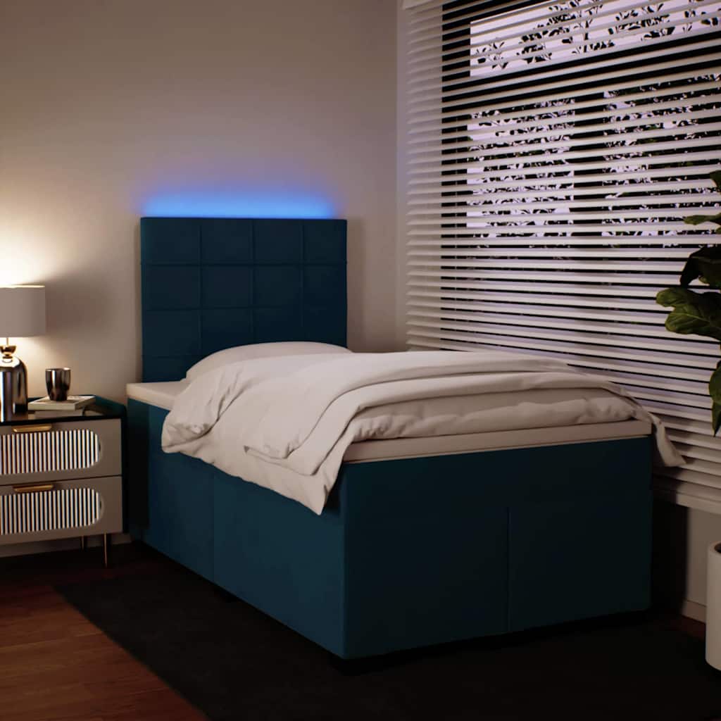 Giroletto a Molle con Materasso Blu 120x200 cm in Velluto | homemem39