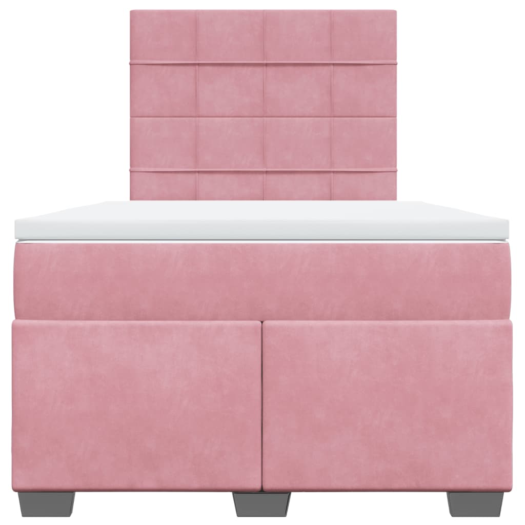 Giroletto a Molle con Materasso Rosa 120x200 cm in Velluto