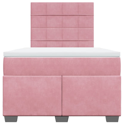 Giroletto a Molle con Materasso Rosa 120x200 cm in Velluto