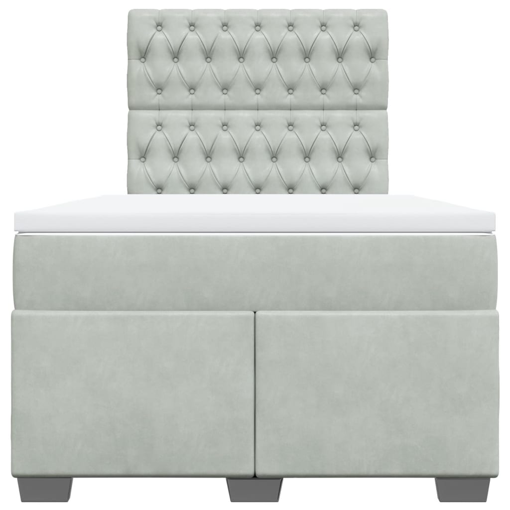 Giroletto a Molle con Materasso Grigio Chiaro 120x200cm Velluto - homemem39