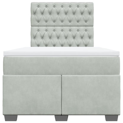 Giroletto a Molle con Materasso Grigio Chiaro 120x200cm Velluto
