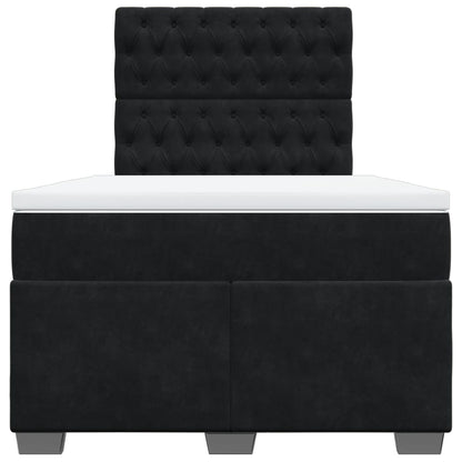 Giroletto a Molle con Materasso Nero 120x200 cm in Velluto