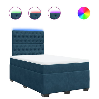 Giroletto a Molle con Materasso Blu 120x200 cm in Velluto | homemem39