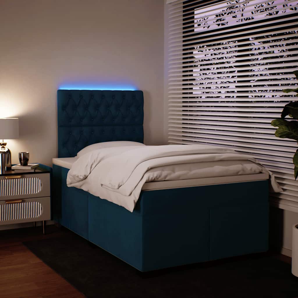 Giroletto a Molle con Materasso Blu 120x200 cm in Velluto | homemem39