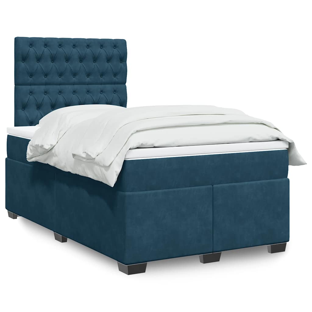 Giroletto a Molle con Materasso Blu 120x200 cm in Velluto | homemem39