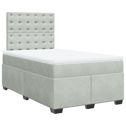 Giroletto a Molle con Materasso Grigio Chiaro 120x200cm Velluto