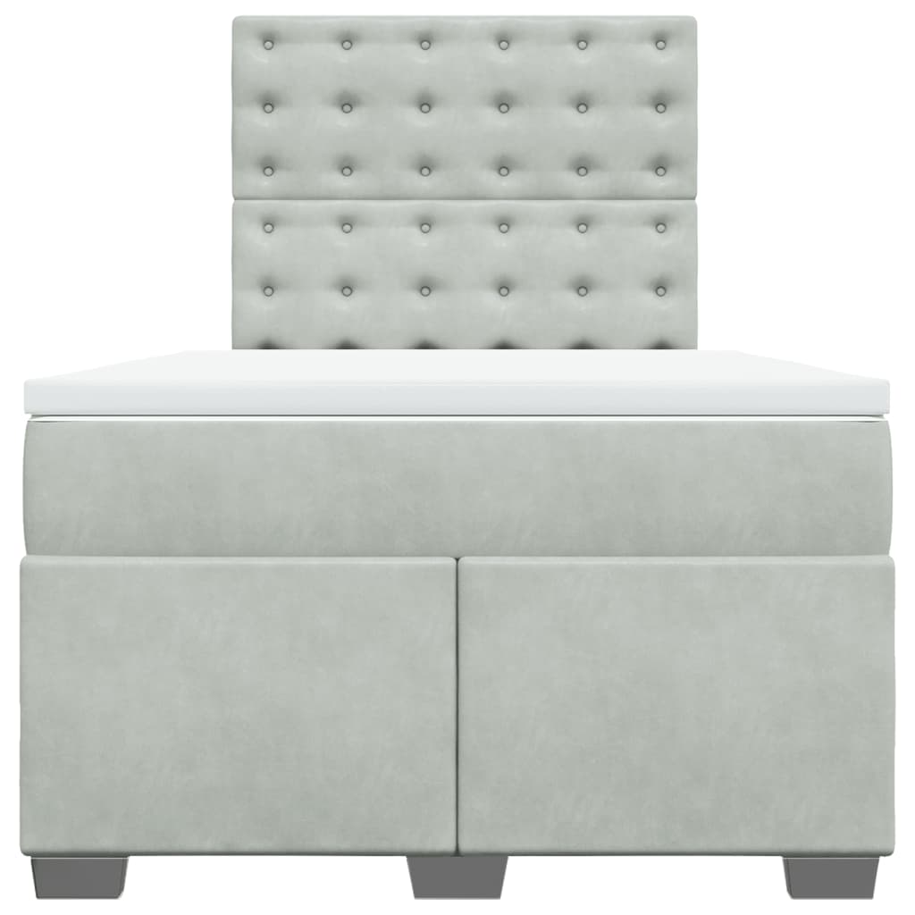 Giroletto a Molle con Materasso Grigio Chiaro 120x200cm Velluto
