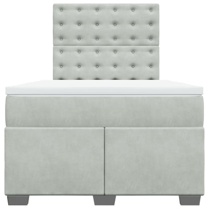 Giroletto a Molle con Materasso Grigio Chiaro 120x200cm Velluto