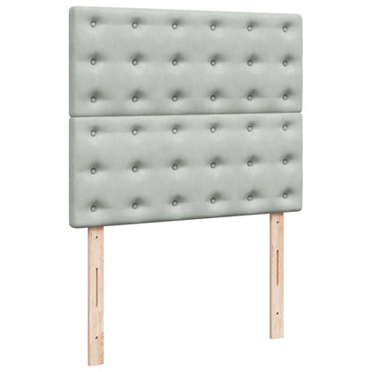 Giroletto a Molle con Materasso Grigio Chiaro 120x200cm Velluto