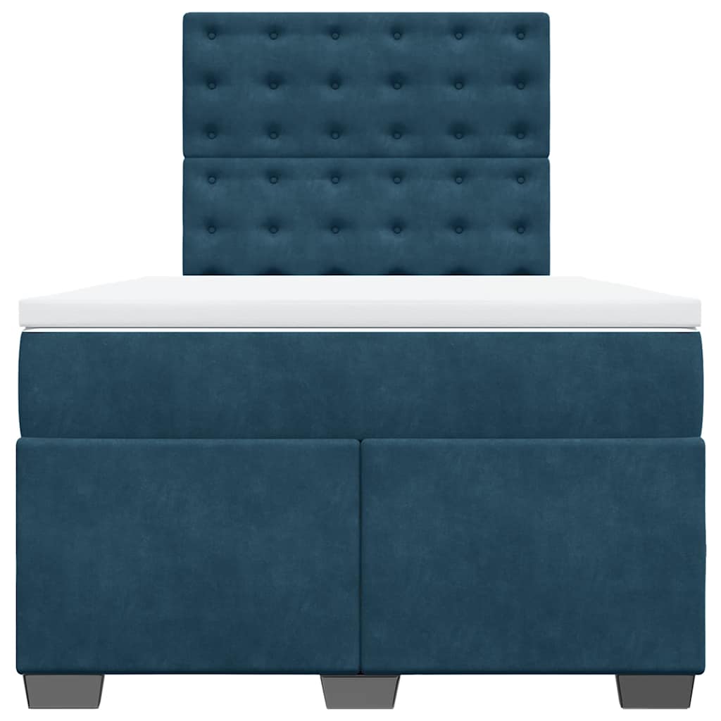 Giroletto a Molle con Materasso Blu 120x200 cm in Velluto