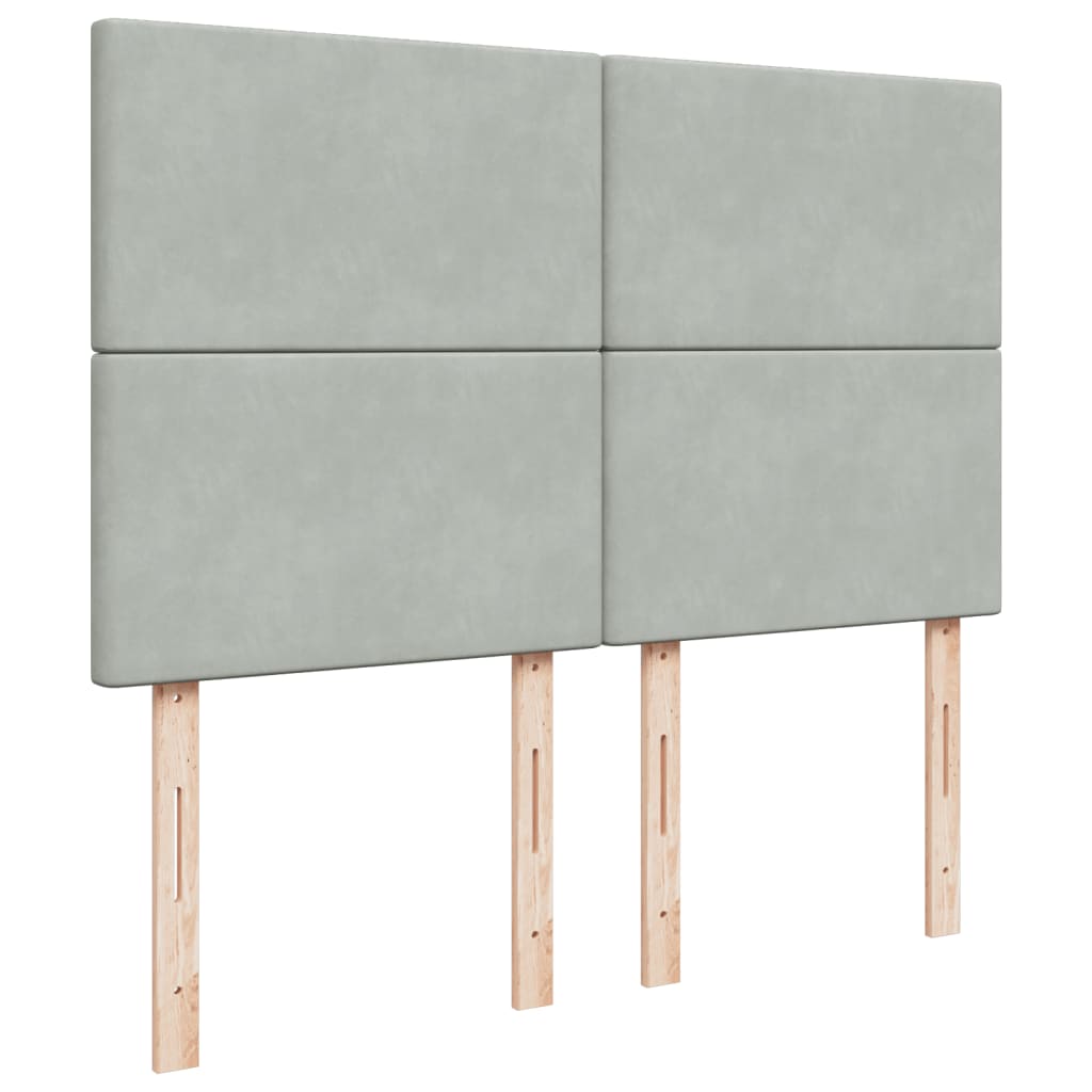 Giroletto a Molle con Materasso Grigio Chiaro 140x190cm Velluto - homemem39