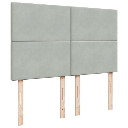 Giroletto a Molle con Materasso Grigio Chiaro 140x190cm Velluto - homemem39