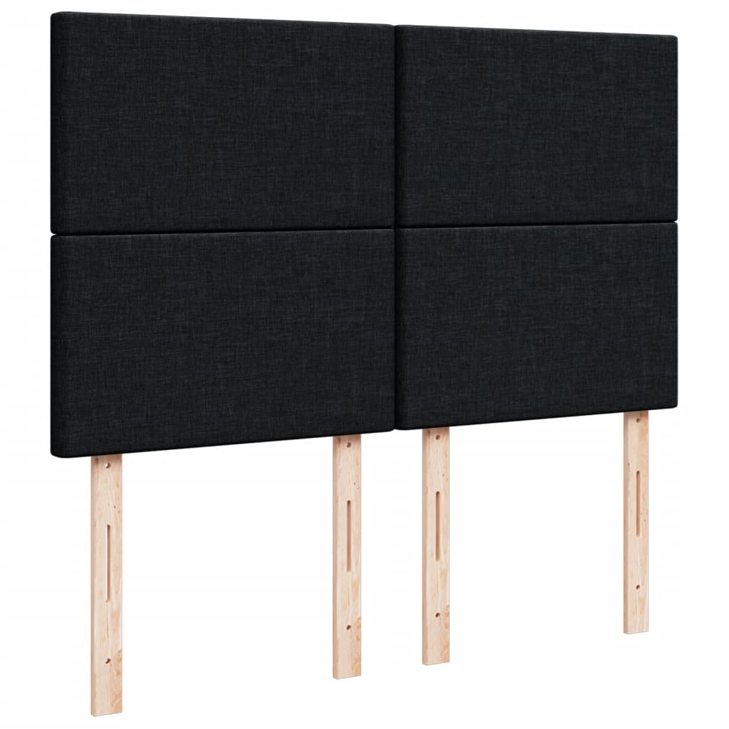 Giroletto a Molle con Materasso Nero 140x190 cm in Velluto | homemem39
