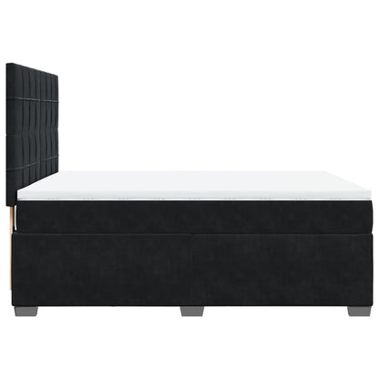 Giroletto a Molle con Materasso Nero 140x190 cm in Velluto | homemem39