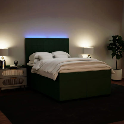 Giroletto a Molle con Materasso Verde Scuro 140x190 cm Velluto - homemem39