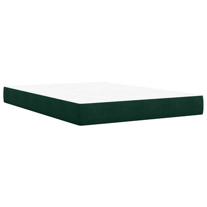 Giroletto a Molle con Materasso Verde Scuro 140x190 cm Velluto