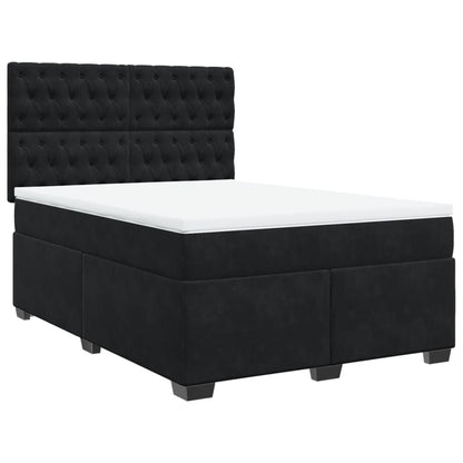 Giroletto a Molle con Materasso Nero 140x190 cm in Velluto | homemem39