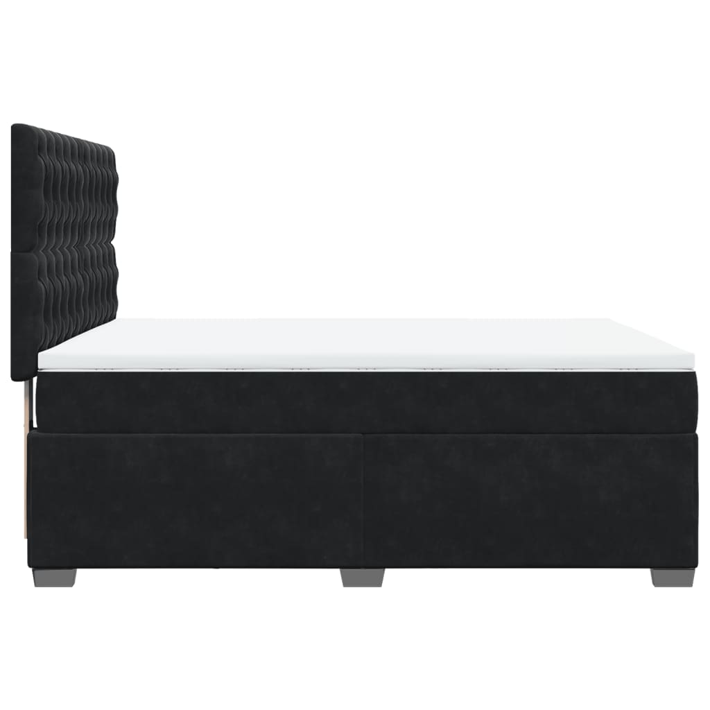 Giroletto a Molle con Materasso Nero 140x190 cm in Velluto | homemem39