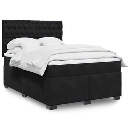 Giroletto a Molle con Materasso Nero 140x190 cm in Velluto | homemem39