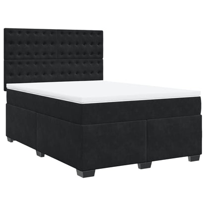 Giroletto a Molle con Materasso Nero 140x190 cm in Velluto | homemem39