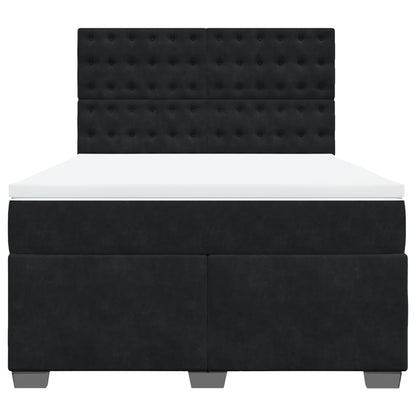 Giroletto a Molle con Materasso Nero 140x190 cm in Velluto | homemem39