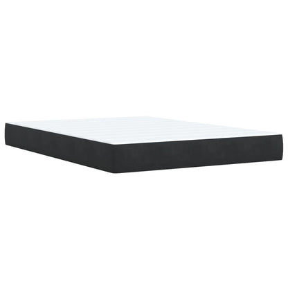 Giroletto a Molle con Materasso Nero 140x190 cm in Velluto | homemem39