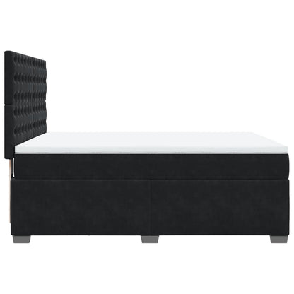 Giroletto a Molle con Materasso Nero 140x190 cm in Velluto | homemem39
