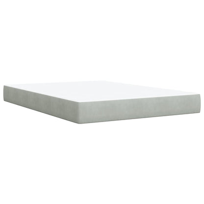 Giroletto a Molle con Materasso Grigio Chiaro 140x200cm Velluto