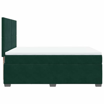 Giroletto a Molle con Materasso Verde Scuro 140x200 cm Velluto | homemem39