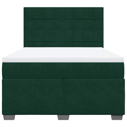 Giroletto a Molle con Materasso Verde Scuro 140x200 cm Velluto | homemem39