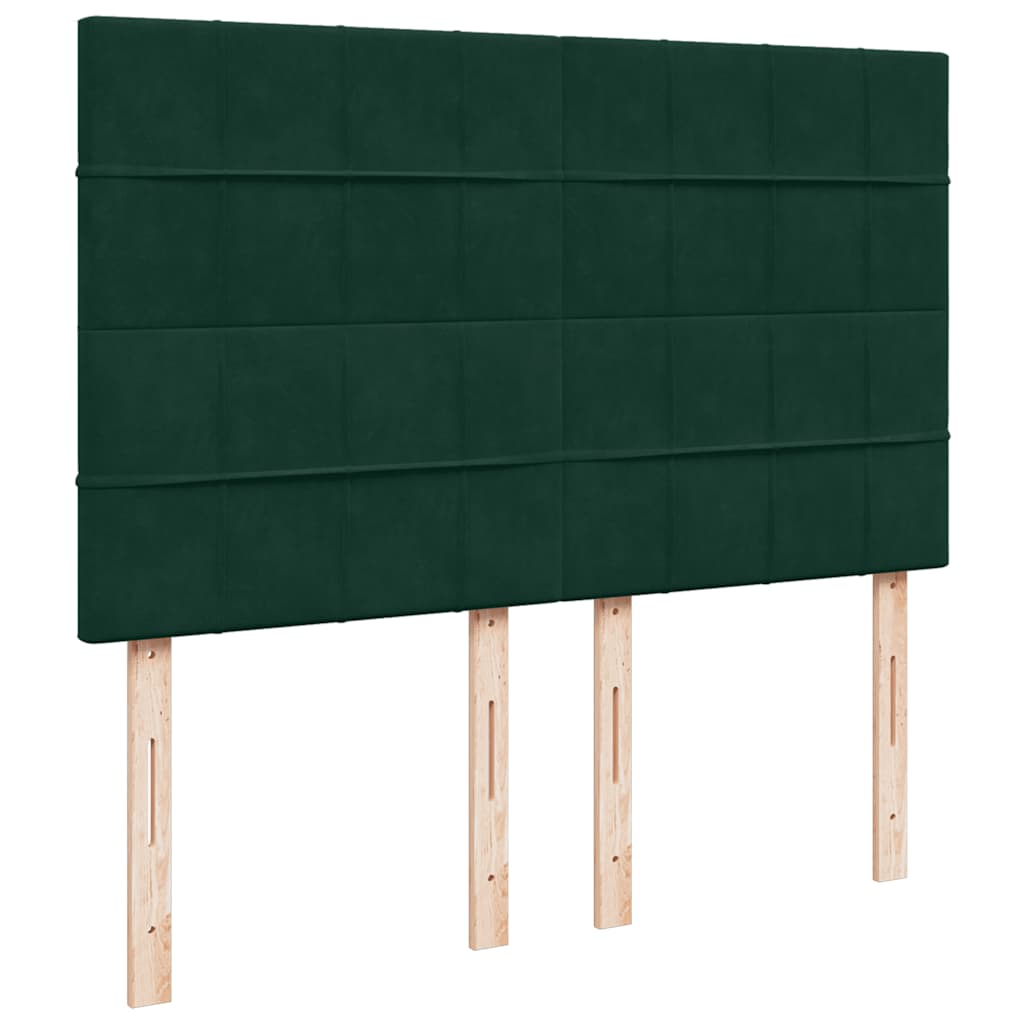 Giroletto a Molle con Materasso Verde Scuro 140x200 cm Velluto | homemem39