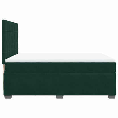Giroletto a Molle con Materasso Verde Scuro 140x200 cm Velluto | homemem39