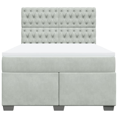 Giroletto a Molle con Materasso Grigio Chiaro 140x200cm Velluto - homemem39