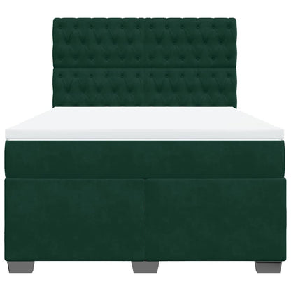 Giroletto a Molle con Materasso Verde Scuro 140x200 cm Velluto | homemem39