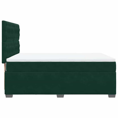 Giroletto a Molle con Materasso Verde Scuro 140x200 cm Velluto | homemem39