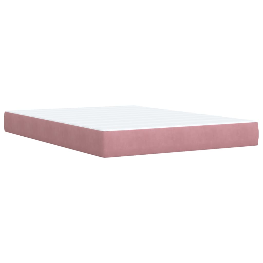 Giroletto a Molle con Materasso Rosa 140x200 cm in Velluto | homemem39