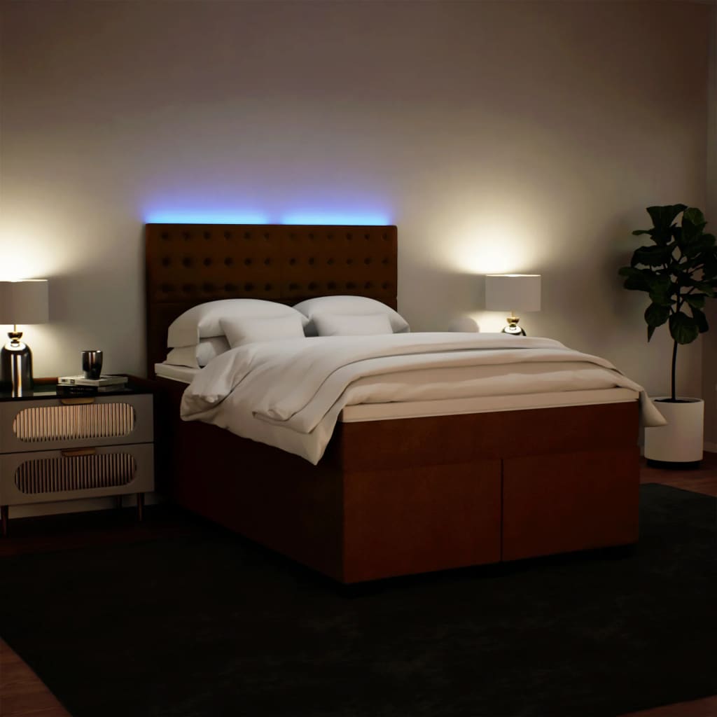 Giroletto a Molle con Materasso Rosa 140x200 cm in Velluto - homemem39