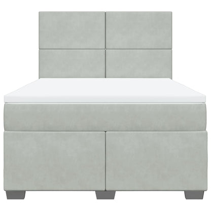 Giroletto a Molle con Materasso Grigio Chiaro 160x200cm Velluto - homemem39