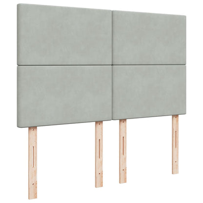 Giroletto a Molle con Materasso Grigio Chiaro 160x200cm Velluto - homemem39