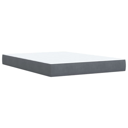 Giroletto a Molle con Materasso Grigio Scuro 160x200 cm Velluto