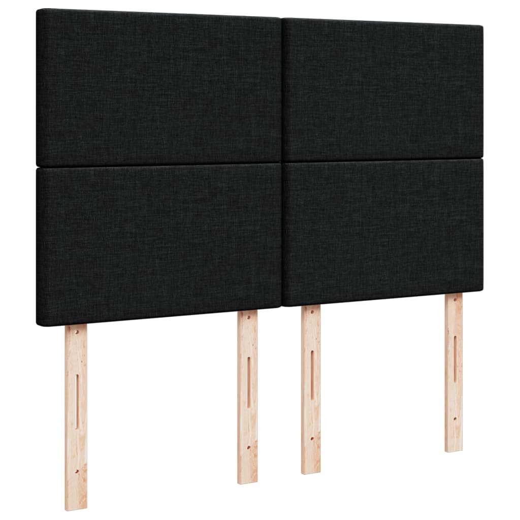 Giroletto a Molle con Materasso Nero 160x200 cm in Velluto