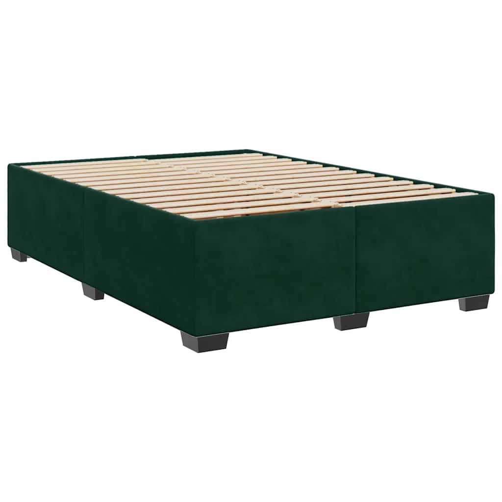 Giroletto a Molle con Materasso Verde Scuro 160x200 cm Velluto