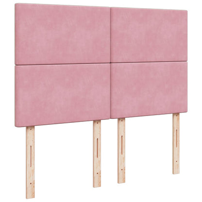 Giroletto a Molle con Materasso Rosa 160x200 cm in Velluto