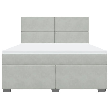 Giroletto a Molle con Materasso Grigio Chiaro 180x200cm Velluto - homemem39